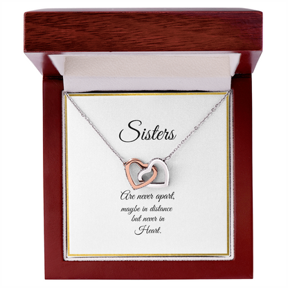 SISTERS | NEVER APART |INTERLOCKING HEARTS NECKLACE
