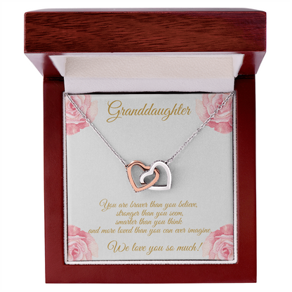 GRANDDAUGHTER | WE LOVE YOU SO MUCH | INTERLOCKING HEARTS NECKLACE
