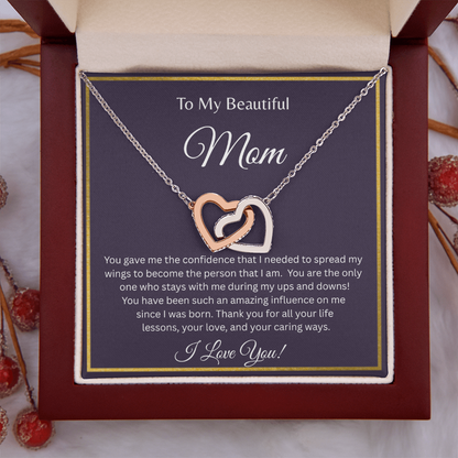 TO MY BEAUTIFUL MOM | GAVE ME CONFIDENCE | DOUBLE HEART NECKLACE