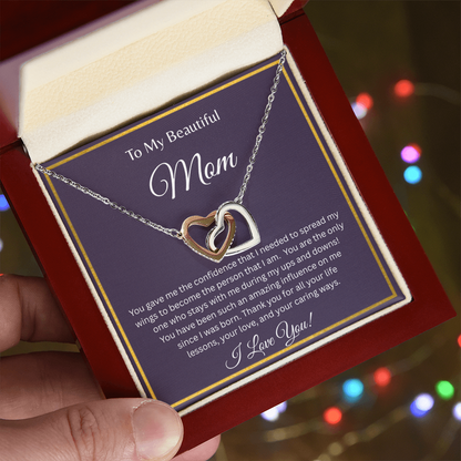 TO MY BEAUTIFUL MOM | GAVE ME CONFIDENCE | DOUBLE HEART NECKLACE