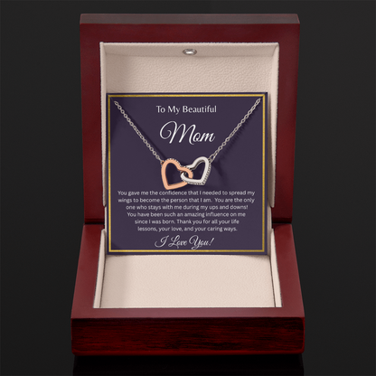 TO MY BEAUTIFUL MOM | GAVE ME CONFIDENCE | DOUBLE HEART NECKLACE