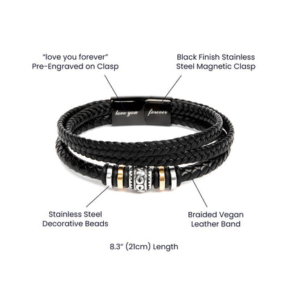 TO MY SON | LOVE YOU FOREVER | MEN'S LEATHER BRACELET