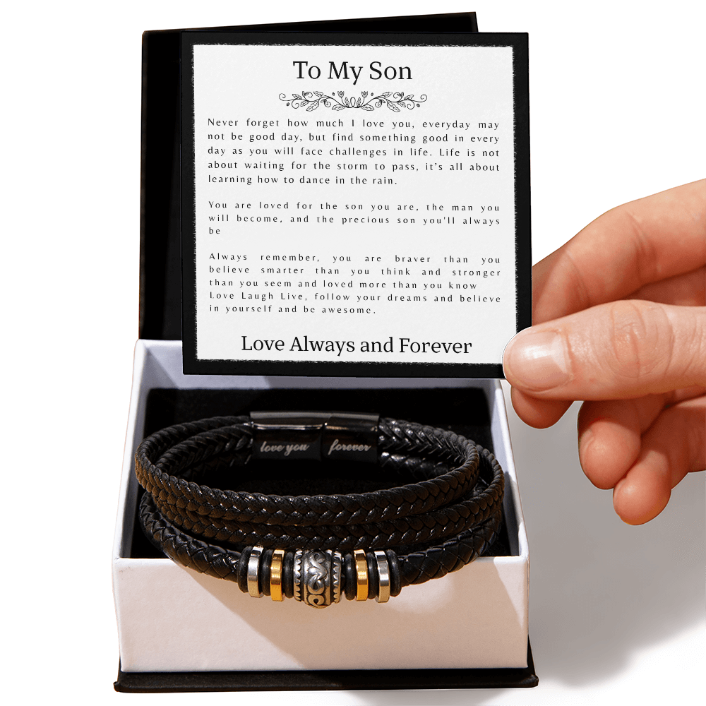 TO MY SON | LOVE YOU FOREVER | LEATHER BRACELET
