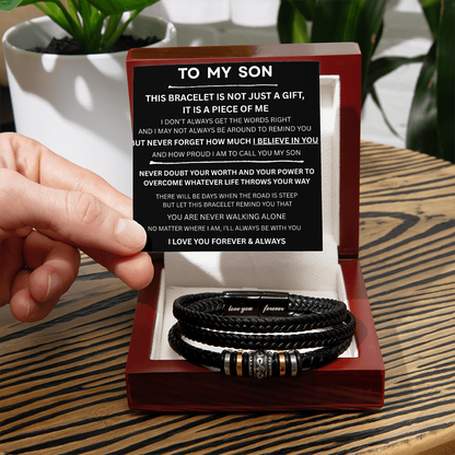 TO MY SON | LOVE YOU FOREVER | MEN'S LEATHER BRACELET