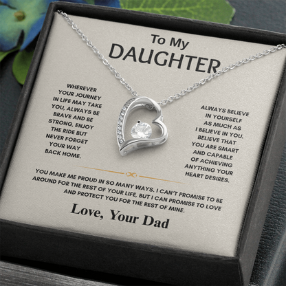 TO MY DAUGHTER | NEVER FORGET YOUR WAY BACK HOME | FOREVER LOVE HEART NECKLACE
