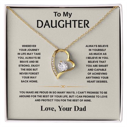 TO MY DAUGHTER | NEVER FORGET YOUR WAY BACK HOME | FOREVER LOVE HEART NECKLACE