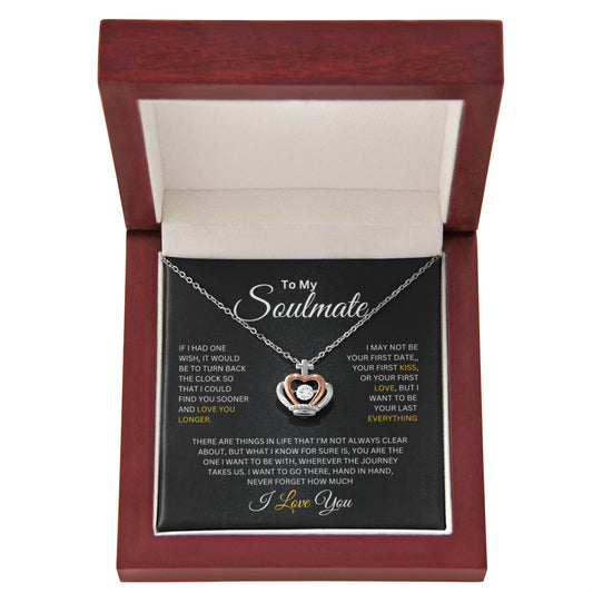 TO MY SOULMATE | MY LAST EVERYTHING | CROWN PENDANT NECKLACE